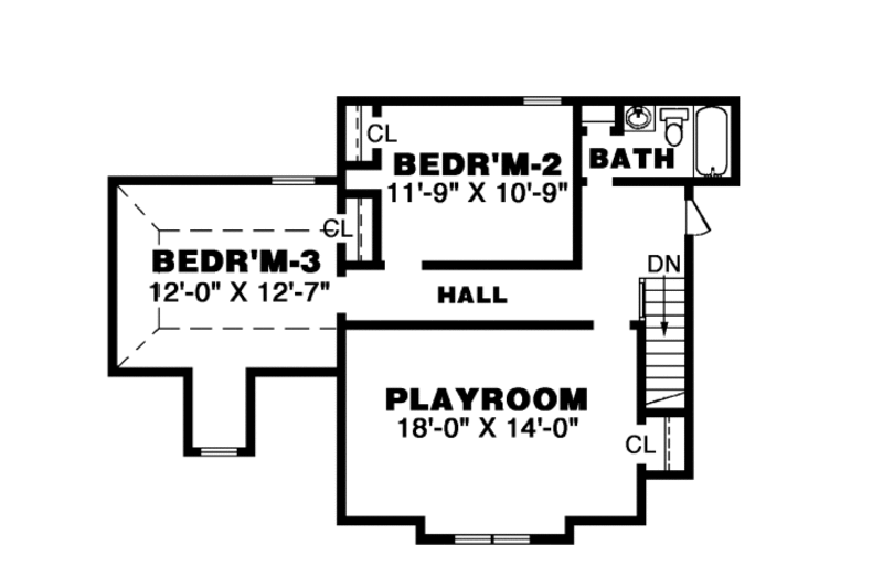 Home Plan - Floor Plan - Upper Floor for Victorian House Plan #34-111 - 3 bed, 2.5 bath