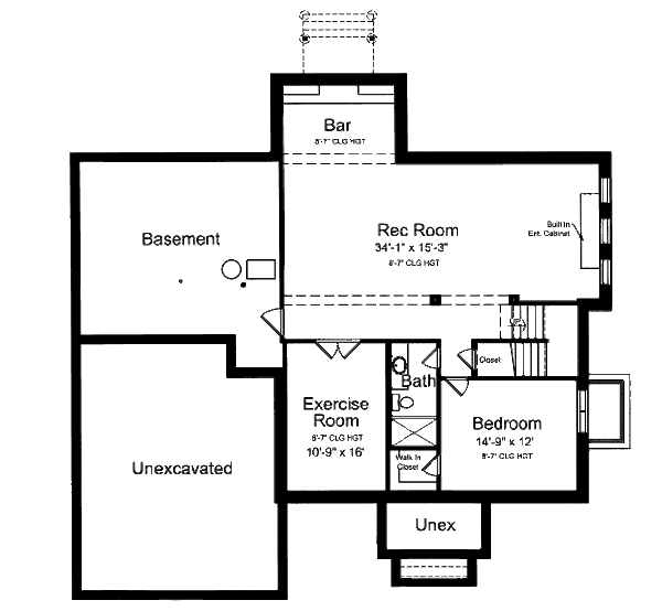 Colonial Floor Plan - Lower Floor Plan #46-507