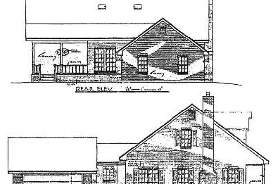 Exterior - Rear Elevation for Country House Plan #14-223 - 3 bed, 2.5 bath