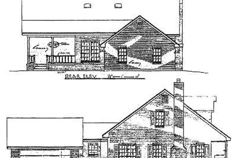 Home Plan - Exterior - Rear Elevation for Country House Plan #14-223 - 3 bed, 2.5 bath