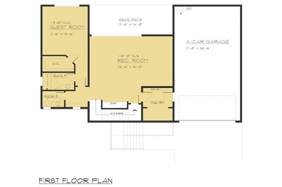 Floor Plan - Main Floor 3 for Modern House Plan #1066-84 - 5 bed, 5.5 bath