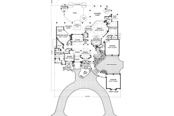 Floor Plan - Main Floor for European House Plan #27-276 - 5 bed, 5.5 bath