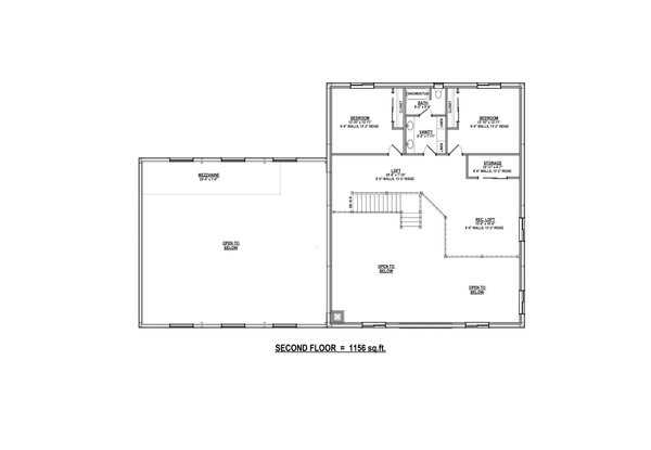 House Blueprint - Barndominium Floor Plan - Upper Floor Plan #1084-11
