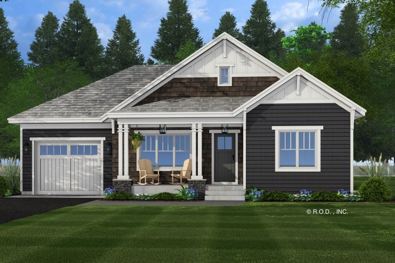 House Design - Exterior - Front Elevation 5 for Craftsman House Plan #51-1488 - 2 bed, 2 bath