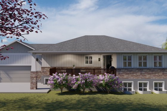 Exterior - Rear Elevation for Craftsman House Plan #1060-106 - 5 bed, 4 bath