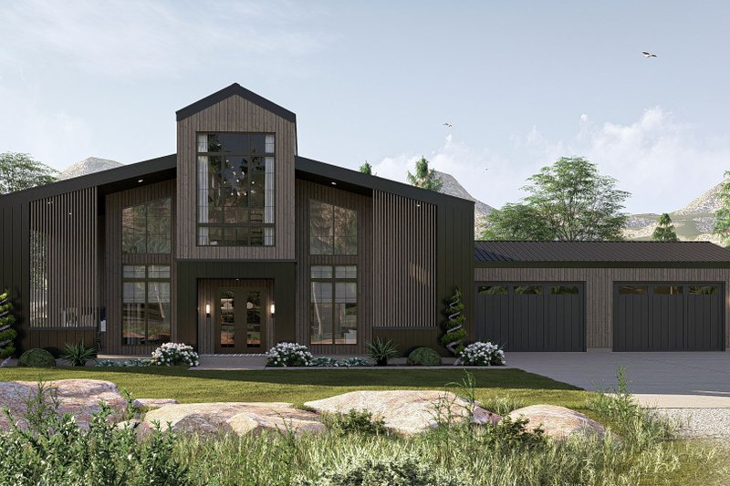 Dream House Plan - Barndominium Exterior - Front Elevation Plan #455-380