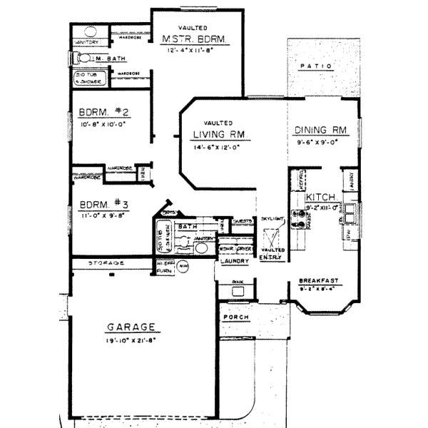 Bungalow Floor Plan - Main Floor Plan #303-286
