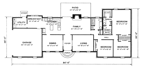 Traditional Floor Plan - Main Floor Plan #10-143