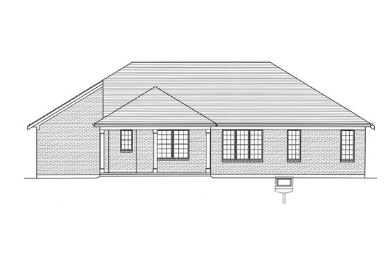 Exterior - Rear Elevation for Craftsman House Plan #46-897 - 3 bed, 2 bath