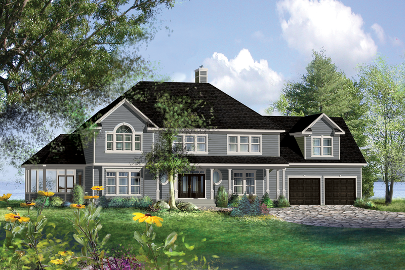 House Blueprint - Country Exterior - Front Elevation Plan #25-4883