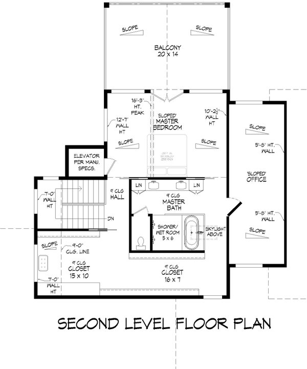 Beach Floor Plan - Upper Floor Plan #932-1073