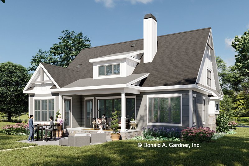 House Blueprint - Exterior - Rear Elevation for Cottage House Plan #929-1180 - 3 bed, 2.5 bath