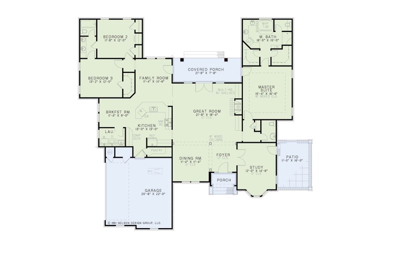 Architectural House Design - Floor Plan - Main Floor for Traditional House Plan #17-2622 - 3 bed, 2.5 bath