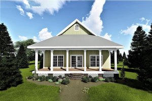 Cottage Exterior - Front Elevation Plan #44-167