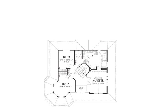 Upper Level Floor Plan - 2400 square foot Country Home