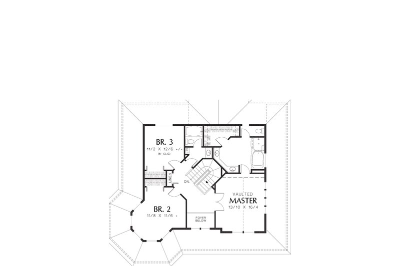 House Plan Design - Upper Level Floor Plan - 2400 square foot Country Home