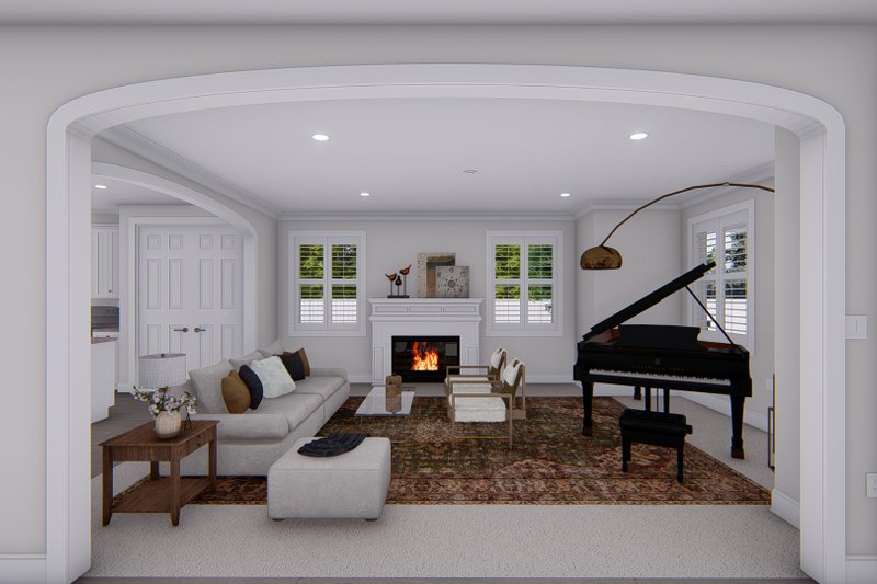 Architectural House Design - Interior - Family Room for Farmhouse House Plan #1060-140 - 5 bed, 2.5 bath