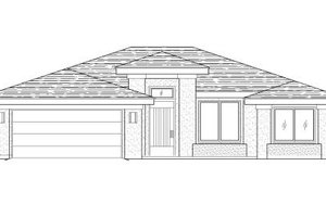 Adobe / Southwestern Exterior - Front Elevation Plan #24-250