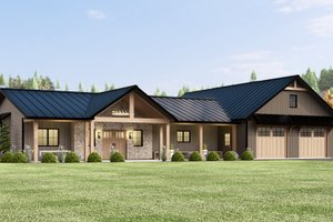 Barndominium Exterior - Front Elevation Plan #1064-334