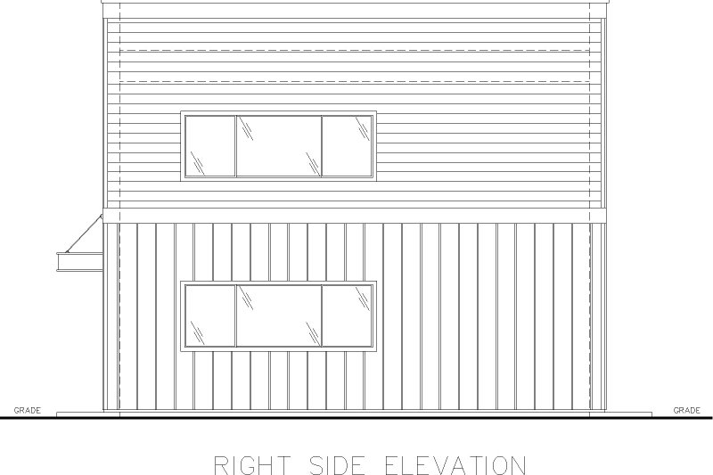 House Blueprint - Exterior - Other Elevation 1 for Contemporary House Plan #117-993, 1 bath
