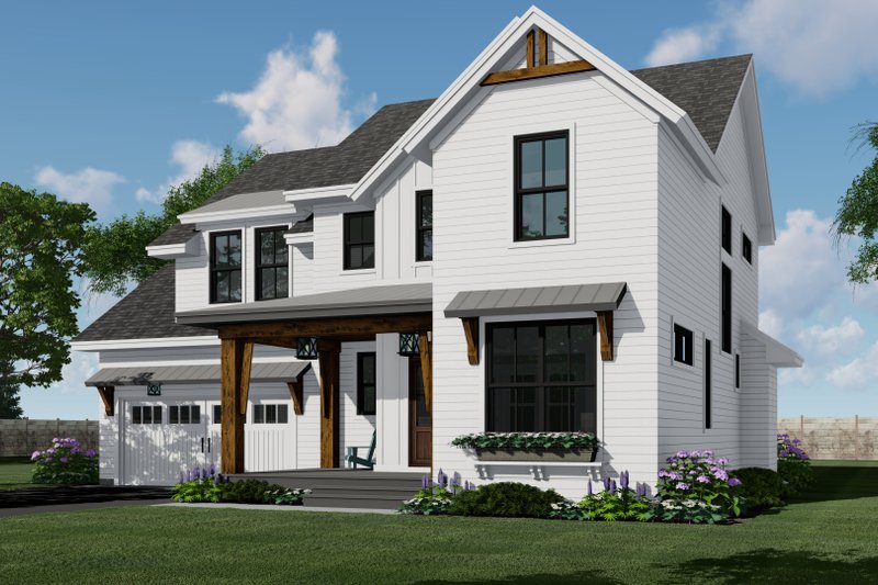Architectural House Design - Exterior - Front Elevation 5 for Farmhouse House Plan #51-1197 - 4 bed, 3.5 bath
