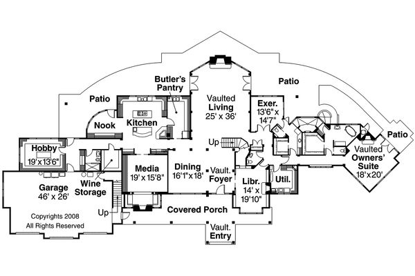 House Blueprint - Craftsman Floor Plan - Main Floor Plan #124-691