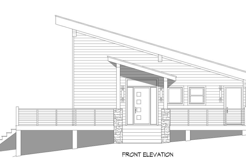 Dream House Plan - Exterior - Front Elevation 1 for Contemporary House Plan #932-516 - 2 bed, 1 bath