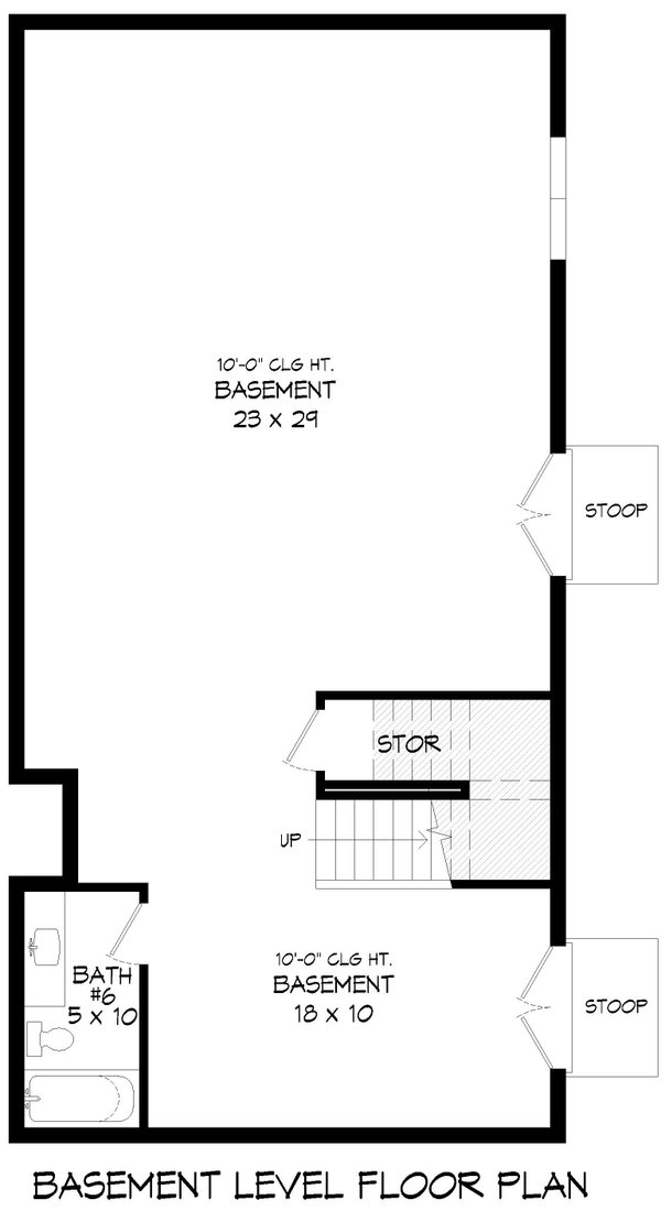 Contemporary Floor Plan - Lower Floor Plan #932-970