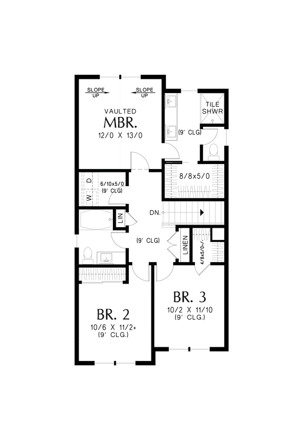 Farmhouse Floor Plan - Upper Floor Plan #48-1189