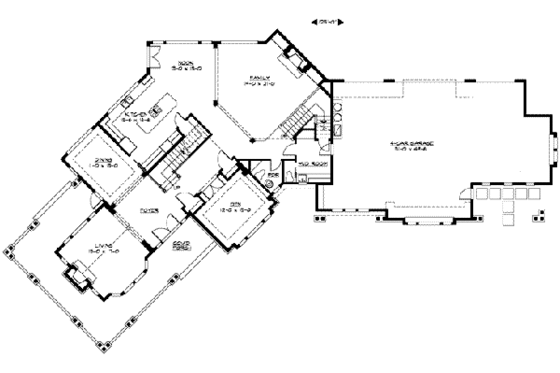 Floor Plan - Main Floor for Craftsman House Plan #132-166 - 5 bed, 4.5 bath