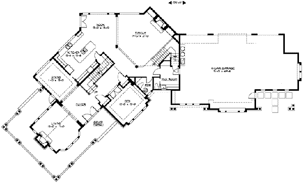 Craftsman Floor Plan - Main Floor Plan #132-166