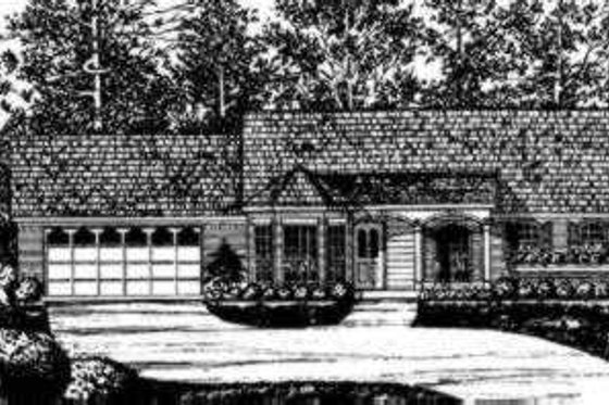 Exterior - Front Elevation for Traditional House Plan #40-280 - 3 bed, 2 bath