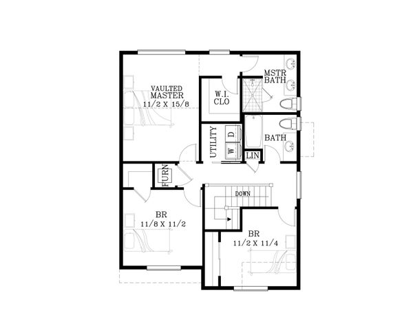 Craftsman Floor Plan - Upper Floor Plan #53-560