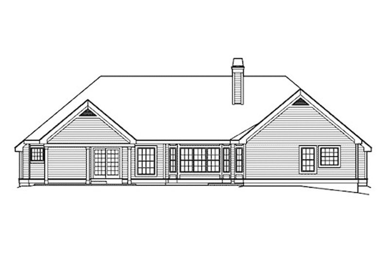 Home Plan - Exterior - Rear Elevation for Southern House Plan #57-355 - 4 bed, 3.5 bath