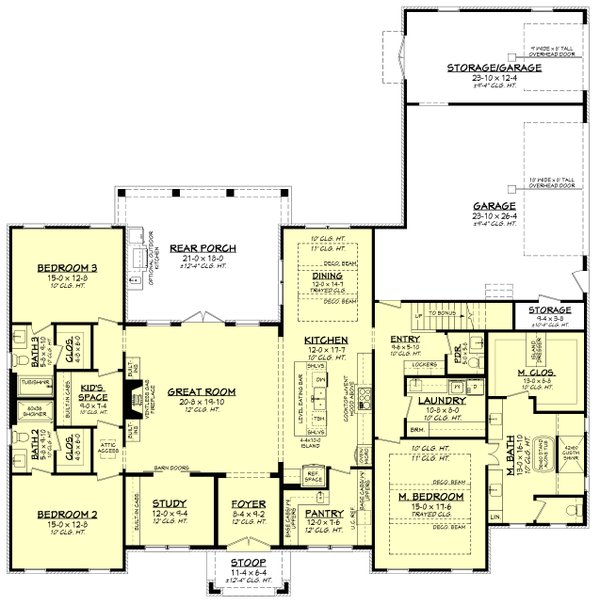 House Blueprint - Southern Floor Plan - Main Floor Plan #430-354