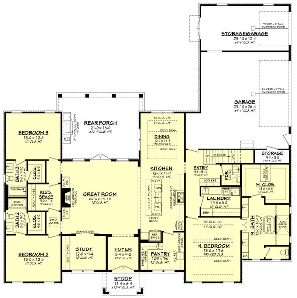 Southern Floor Plan - Main Floor Plan #430-354