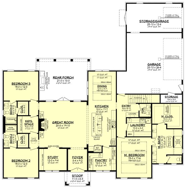 Home Plan - Southern Floor Plan - Main Floor Plan #430-354