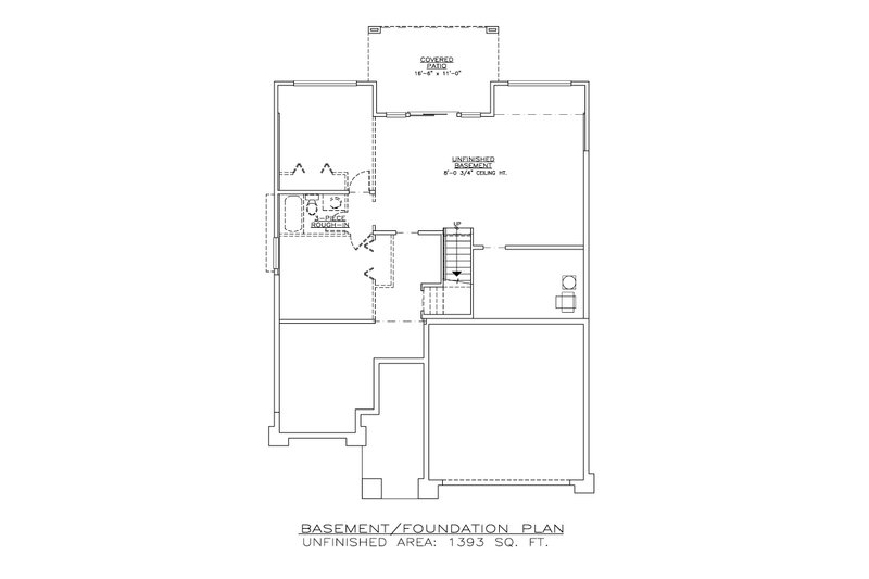 Architectural House Design - Floor Plan - Lower Floor for Modern House Plan #1100-1 - 2 bed, 2 bath