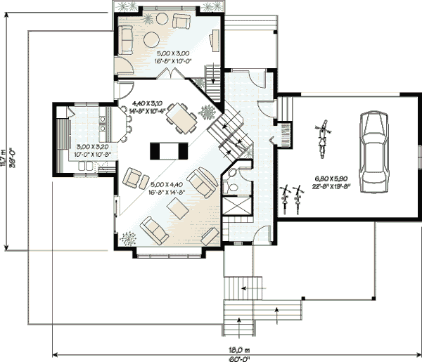 Architectural House Design - Beach Floor Plan - Main Floor Plan #23-206