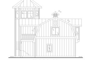 Exterior - Rear Elevation for Barndominium House Plan #117-1073 - 1 bed, 2 bath