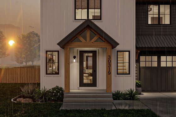 Exterior - Covered Porch for Modern House Plan #455-571 - 3 bed, 1.5 bath
