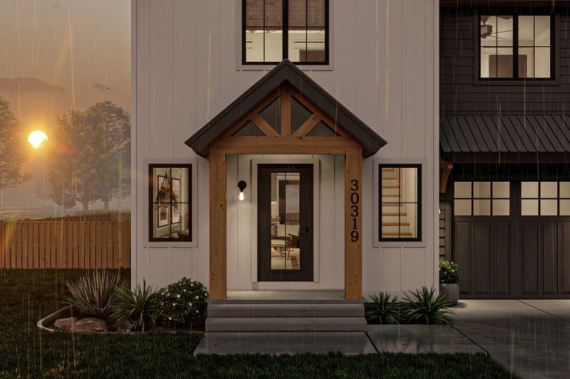 House Blueprint - Exterior - Covered Porch for Modern House Plan #455-571 - 3 bed, 1.5 bath