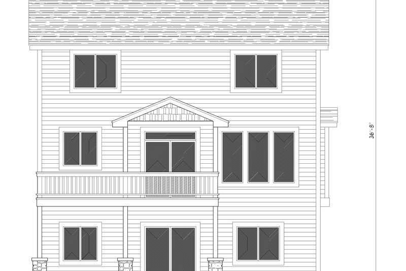 Architectural House Design - Exterior - Rear Elevation for Craftsman House Plan #112-223 - 3 bed, 2.5 bath