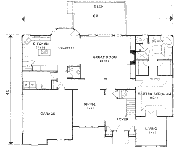 Home Plan - European Floor Plan - Main Floor Plan #129-154