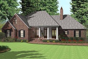Southern Exterior - Front Elevation Plan #406-143