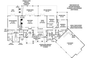 Floor Plan - Main Floor for Craftsman House Plan #119-367 - 3 bed, 3.5 bath
