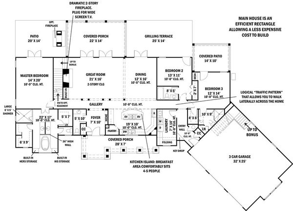 Dream House Plan - Craftsman Floor Plan - Main Floor Plan #119-367