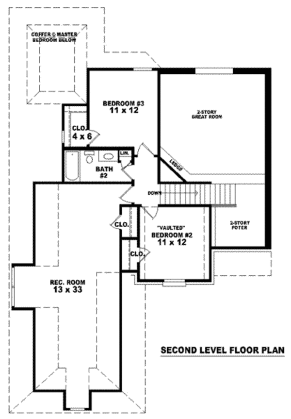 European Floor Plan - Upper Floor Plan #81-762