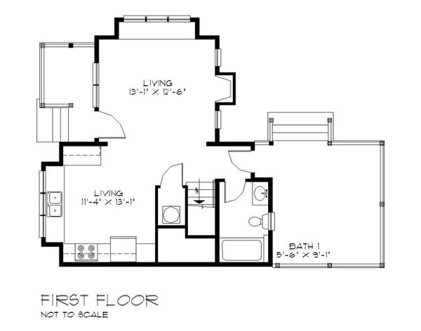 Craftsman Floor Plan - Main Floor Plan #528-1