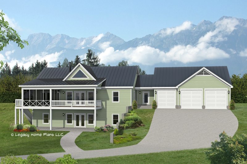 House Blueprint - Southern Exterior - Front Elevation Plan #932-852